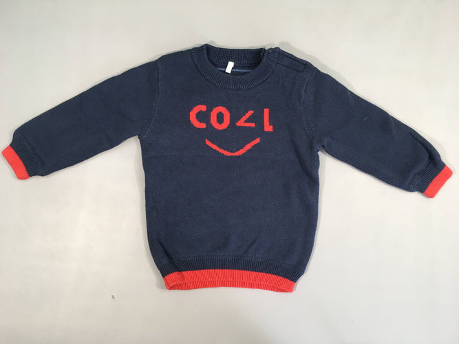 Pull réversible Cool bleu marine /rouge, moins cher chez Petit Kiwi