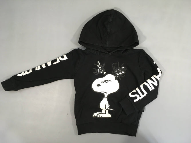 Sweat à capuche noir Snoopy, moins cher chez Petit Kiwi