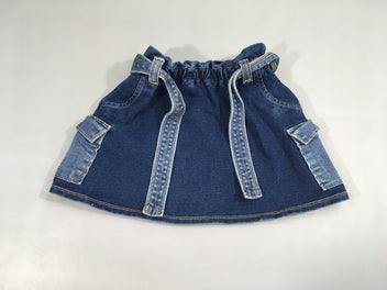 Jupe molleton denim poche latérales