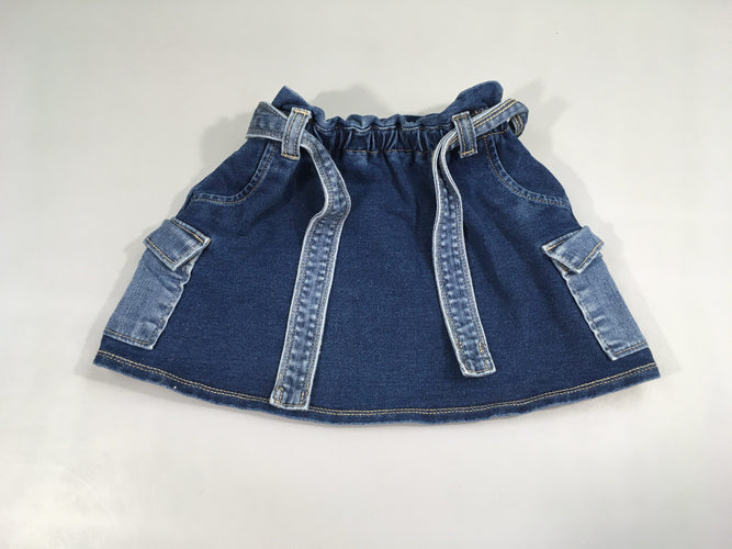 Jupe molleton denim poche latérales, moins cher chez Petit Kiwi