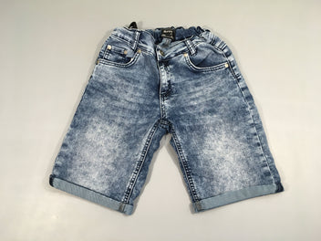 Bermuda jean soft effet délavé à revers