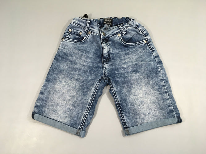 Bermuda jean soft effet délavé à revers, moins cher chez Petit Kiwi