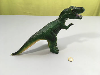 Figurine caoutchouc souple 20cm T-rex, quelques traces d'usure