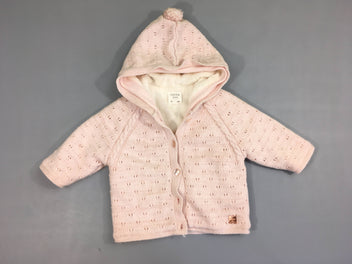 Gilet à capuche rose doublé velours