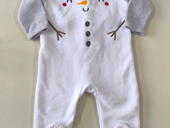 Pyjama polar gris/blanc bonhomme de neige