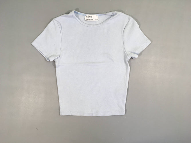 T-shirt m.c cropped bleu clair finement côtelé XS, moins cher chez Petit Kiwi