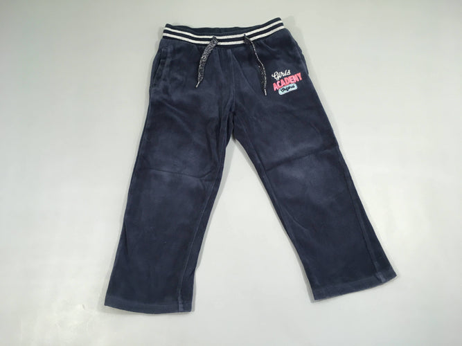 Pantalon velours ras bleu marine Academy, moins cher chez Petit Kiwi