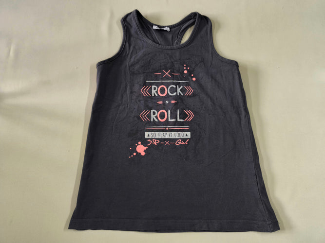 Débardeur gris foncé "Rock N Roll" rose/paillettes, moins cher chez Petit Kiwi