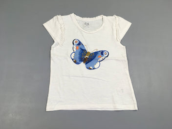 T-shirt m.c blanc papillon tulle