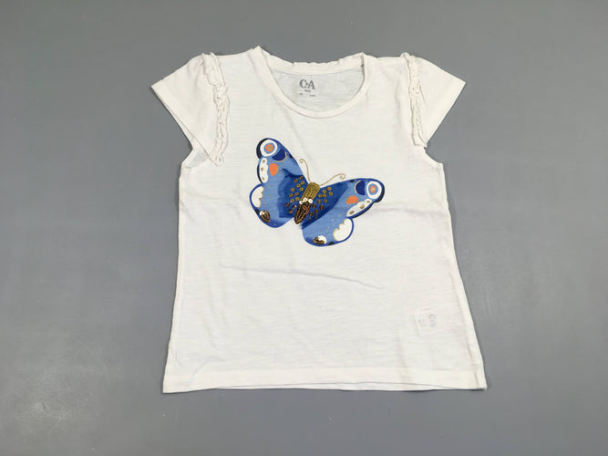 T-shirt m.c blanc papillon tulle, moins cher chez Petit Kiwi