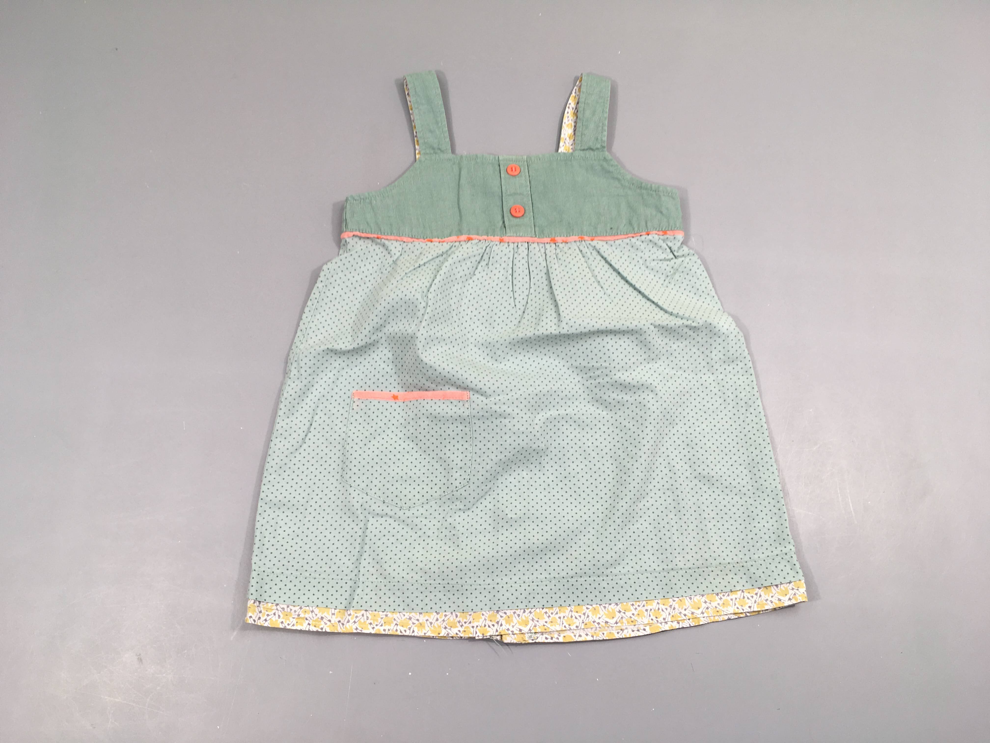 Robe fines bretelles bleu pois