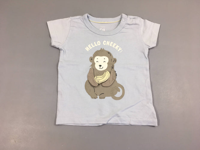 T-shirt m.c bleu clair Singe, moins cher chez Petit Kiwi