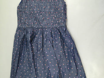 Robe s.m denim pois texturée buste