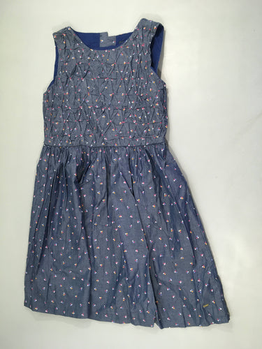 Robe s.m denim pois texturée buste, moins cher chez Petit Kiwi