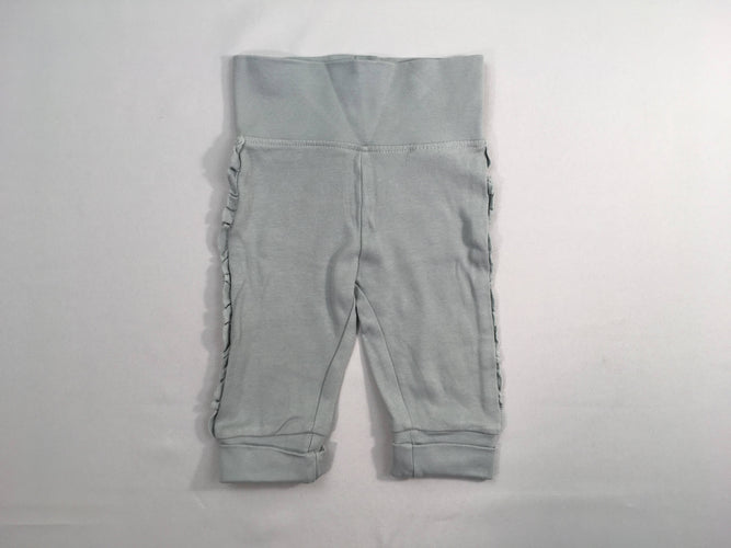 Pantalon jersey gris/vert froufrous, moins cher chez Petit Kiwi