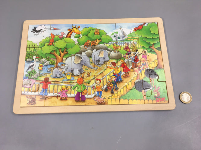 Planche puzzle zoo, Goki, moins cher chez Petit Kiwi