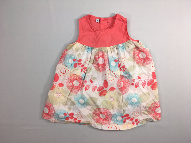 Robe s.m blanc/corail motifs feuillage, moins cher chez Petit Kiwi