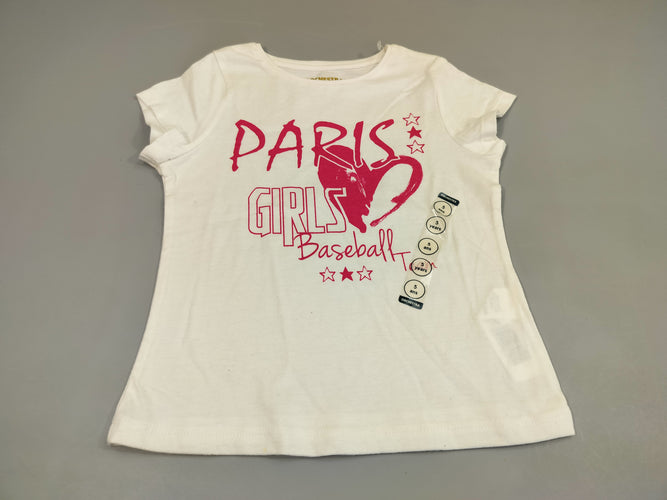 T-shirt m.c blanc Paris, moins cher chez Petit Kiwi