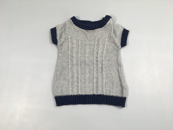 Robe pull m.c grise bords bleus, moins cher chez Petit Kiwi