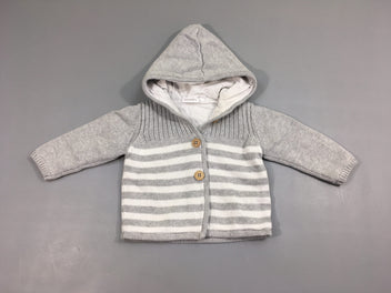 Gilet à capuche gris doublé Jeans-Taché/jauni intérieur capuche