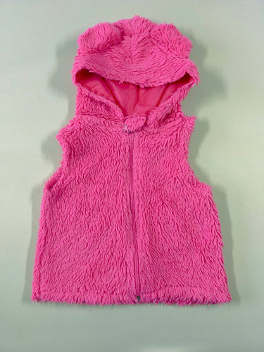 Gilet s.m à capuche peluche rose, moins cher chez Petit Kiwi