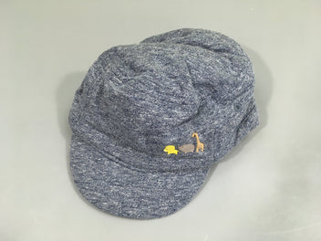 Casquette bleu chiné animaux, 41cm