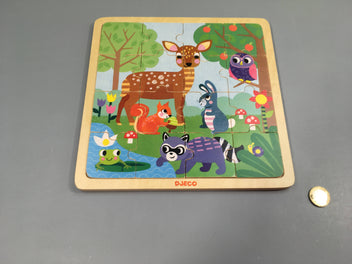 Planche puzzle en bois animaux de la forêt