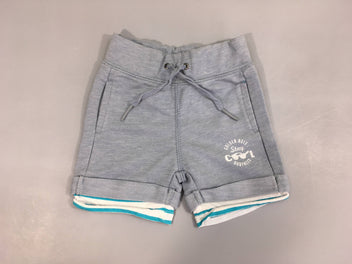 Short jersey bleu chiné revers effet superposé cool