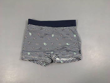 Maillot boxer blanc rayé bleu Bateaux