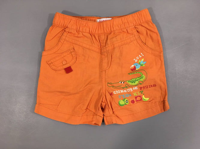 Bermuda orange crocodile, moins cher chez Petit Kiwi