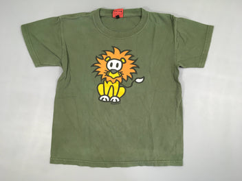 T-shirt m.c kaki lion, légèrement bouloché