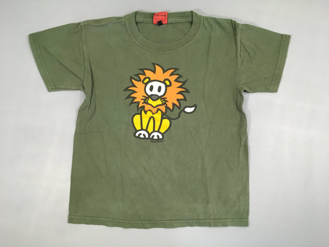 T-shirt m.c kaki lion, légèrement bouloché, moins cher chez Petit Kiwi