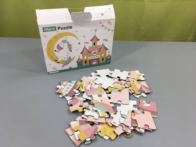 Puzzle chateau-Licorne 48 pcs-Complet, moins cher chez Petit Kiwi