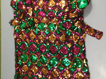 Déguisement Robe noire sequins colorés