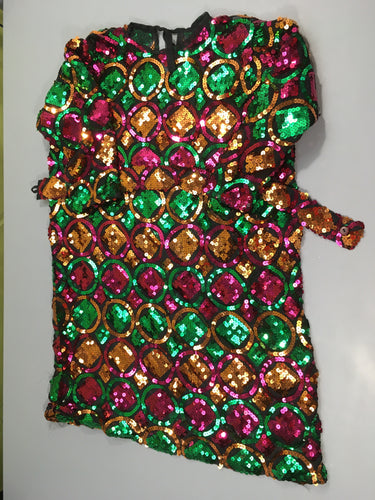 Déguisement Robe noire sequins colorés, moins cher chez Petit Kiwi