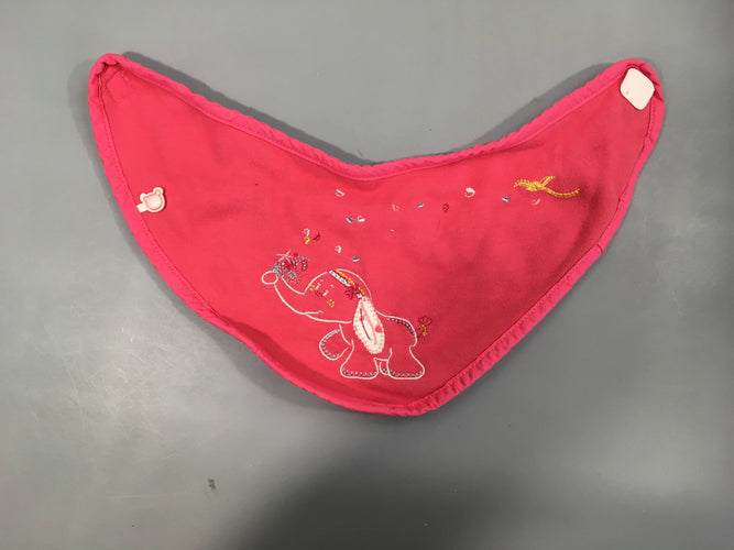 Bavoir bandana rose bi-matière éléphant  Noukie's, moins cher chez Petit Kiwi