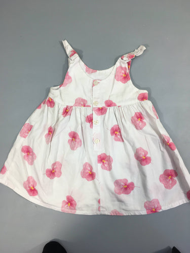 Robe coton s.m imprimé fleurs blanc/rose, moins cher chez Petit Kiwi