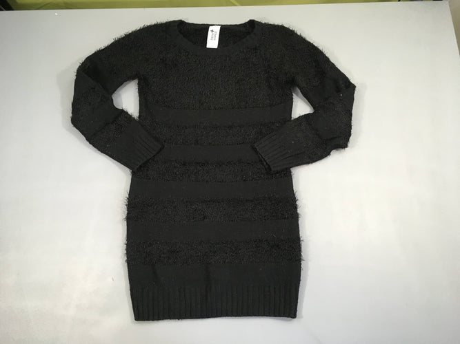 Robe pull ml duveteuse noir, moins cher chez Petit Kiwi