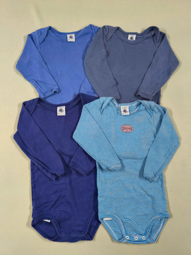 4 bodies m.l rayé blanc-bleu/bleu roi/gris foncé/bleu, moins cher chez Petit Kiwi