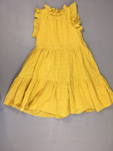 Robe s.m jaune broderies, moins cher chez Petit Kiwi