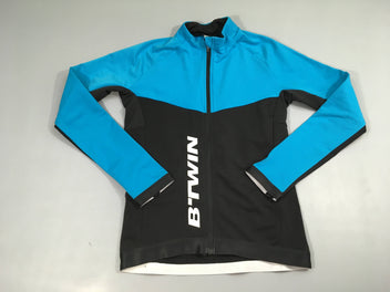 Survêtement de sport Cycliste bleu-noir b-twin-Bouloché épaule droite