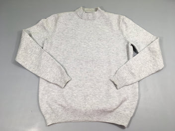 Pull gris merino 4% Laine-Petite Tache manche