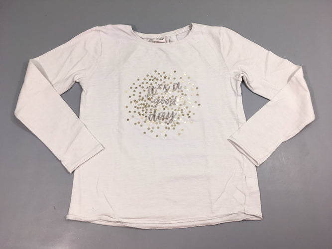 T-shirt m.l blanc broderie 100 % coton, moins cher chez Petit Kiwi