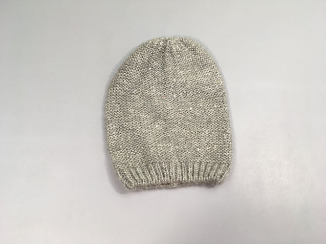 Bonnet gris grosses mailles strass 70% à ac.rayélique 30 %Polyester, moins cher chez Petit Kiwi