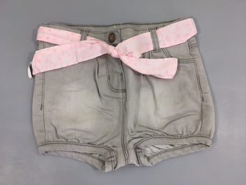 Short en jean gris ceinture