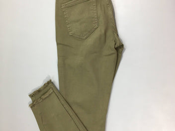 Pantalon kaki effet effiloché bas 32