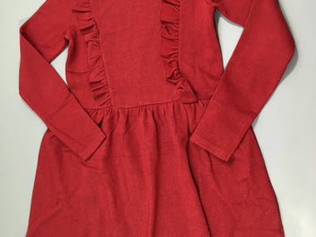 Robe sweat m.l rouge irisée froufrou buste