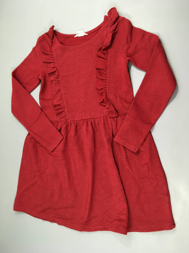 Robe sweat m.l rouge irisée froufrou buste, moins cher chez Petit Kiwi