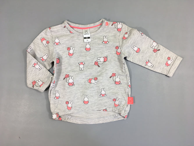 Sweat gris chiné Miffy, moins cher chez Petit Kiwi