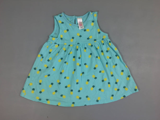 Robe s.m jersey bleu ananas, moins cher chez Petit Kiwi